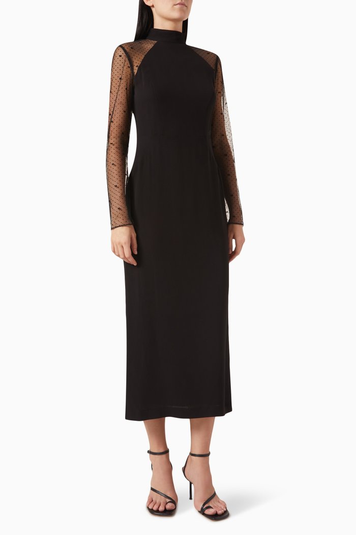 

KL Midi Dress in Crepe, Black