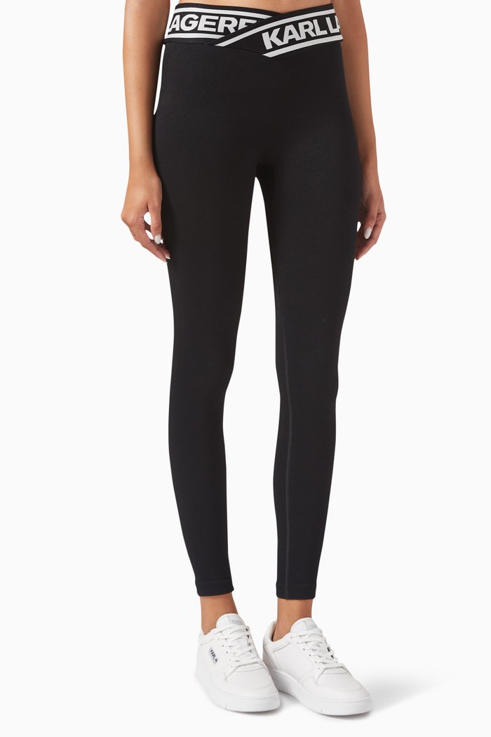 

Seamless Logo Leggings in Jersey, Black