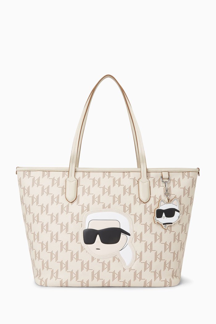 

Large K/Ikonik 2 Tote Bag in Faux Leather, White