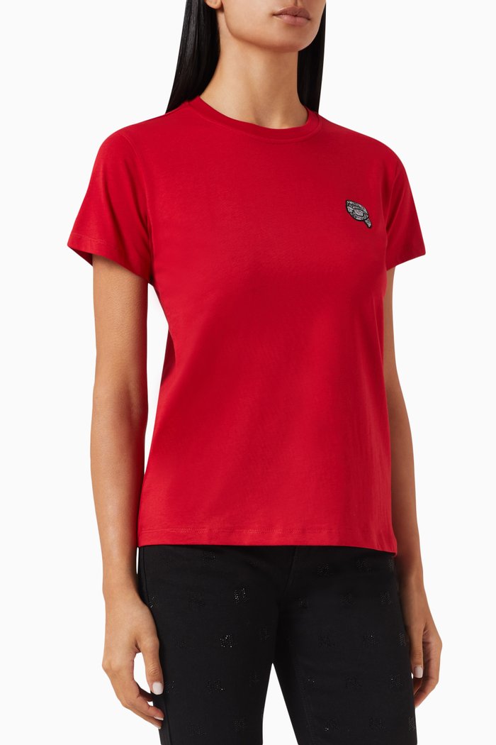 

Ikonik 2 Glitter T-shirt in Organic Cotton, Red
