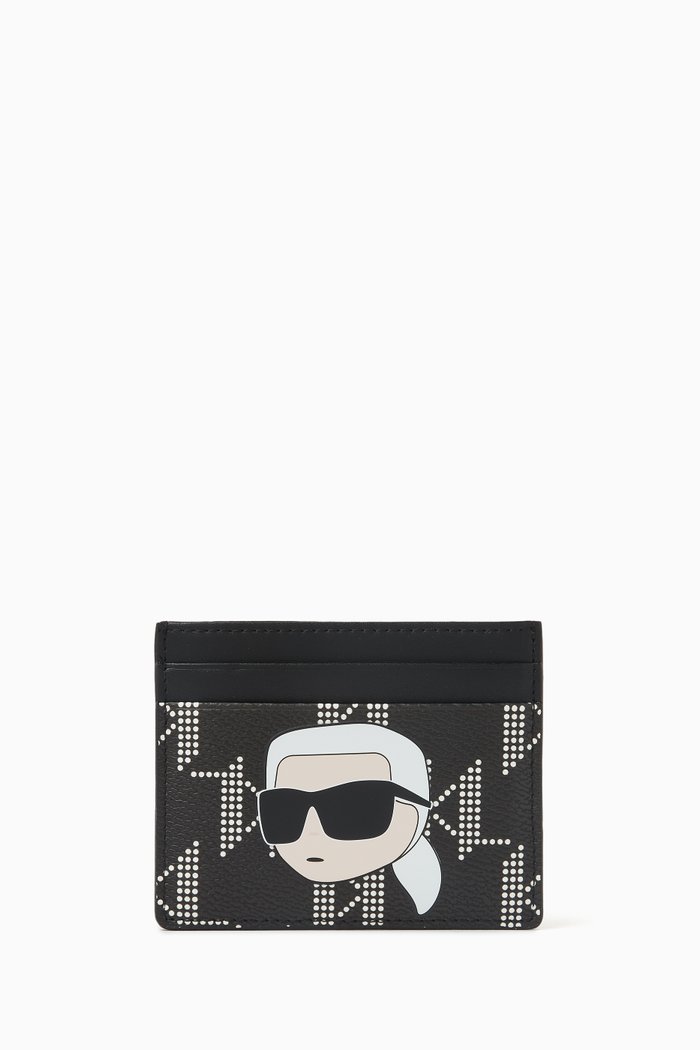 

K/Ikonik Cardholder in Faux Leather, Black