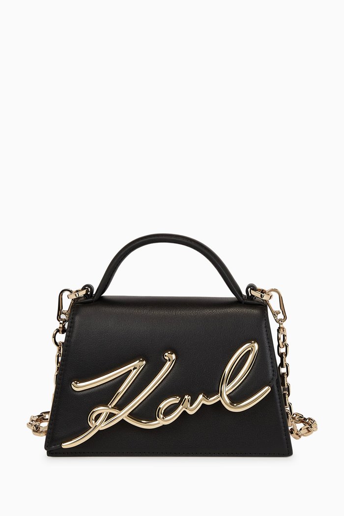 

Small Ksignature Crossbody Bag in Leather, Black