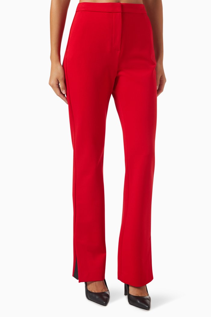 Straight-fit Pants, Red