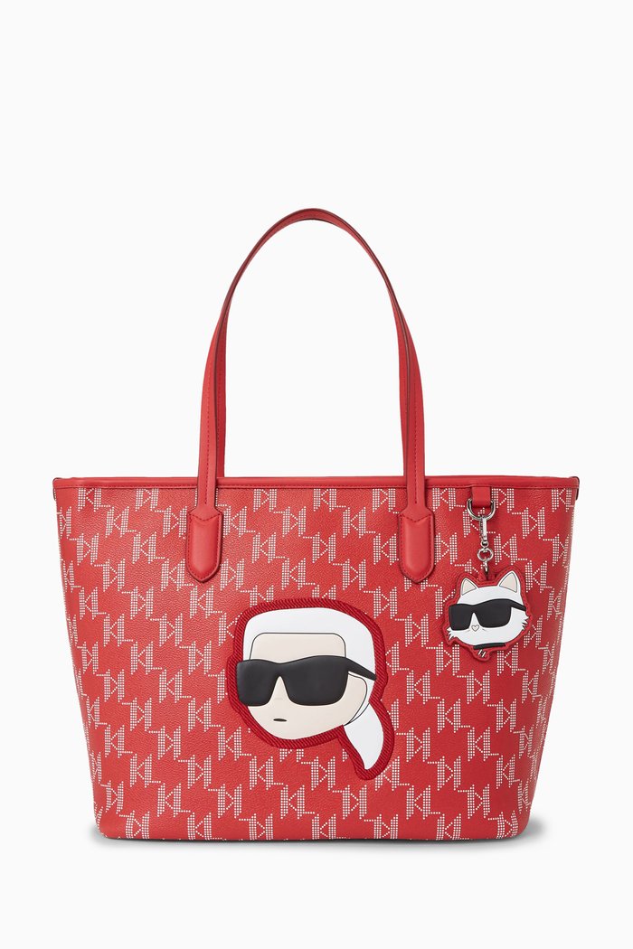 

Large K/Ikonik 2 Tote Bag in Faux Leather, Red
