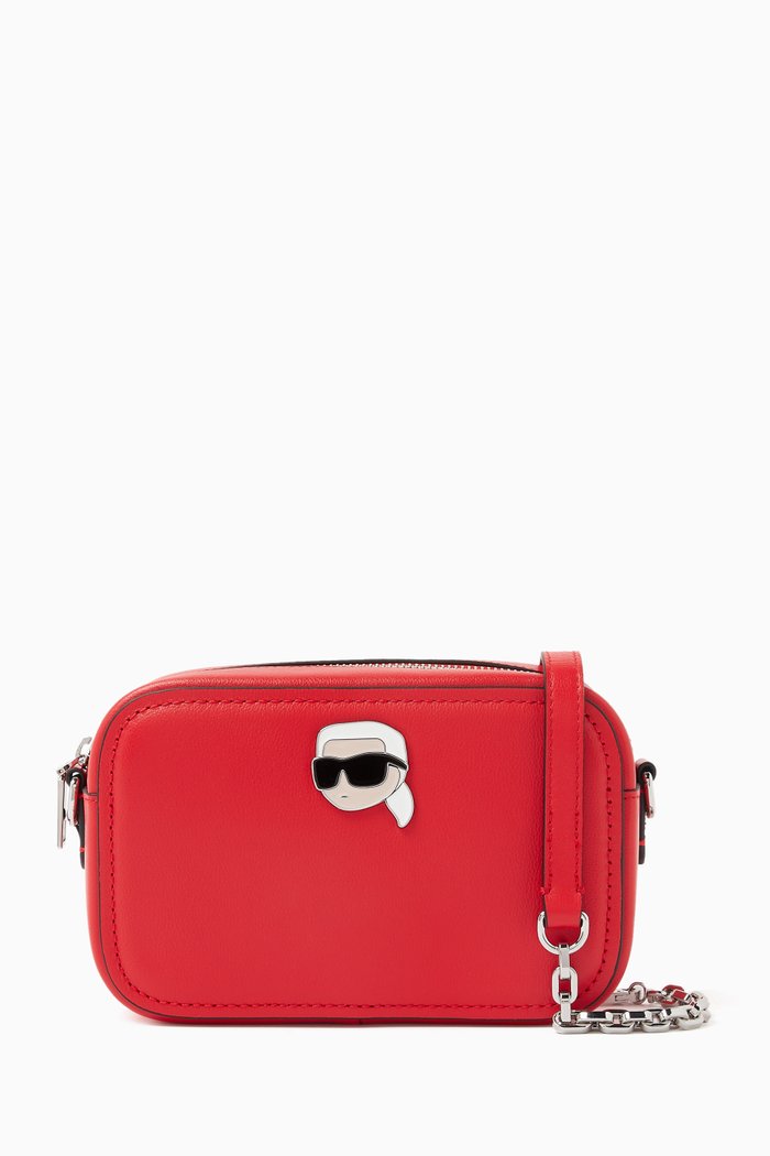 

K/Ikonik Pin Camera Bag in Leather, Red