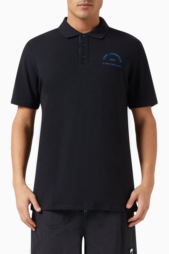 RSG Beach Polo Shirt in Cotton-jersey, Black