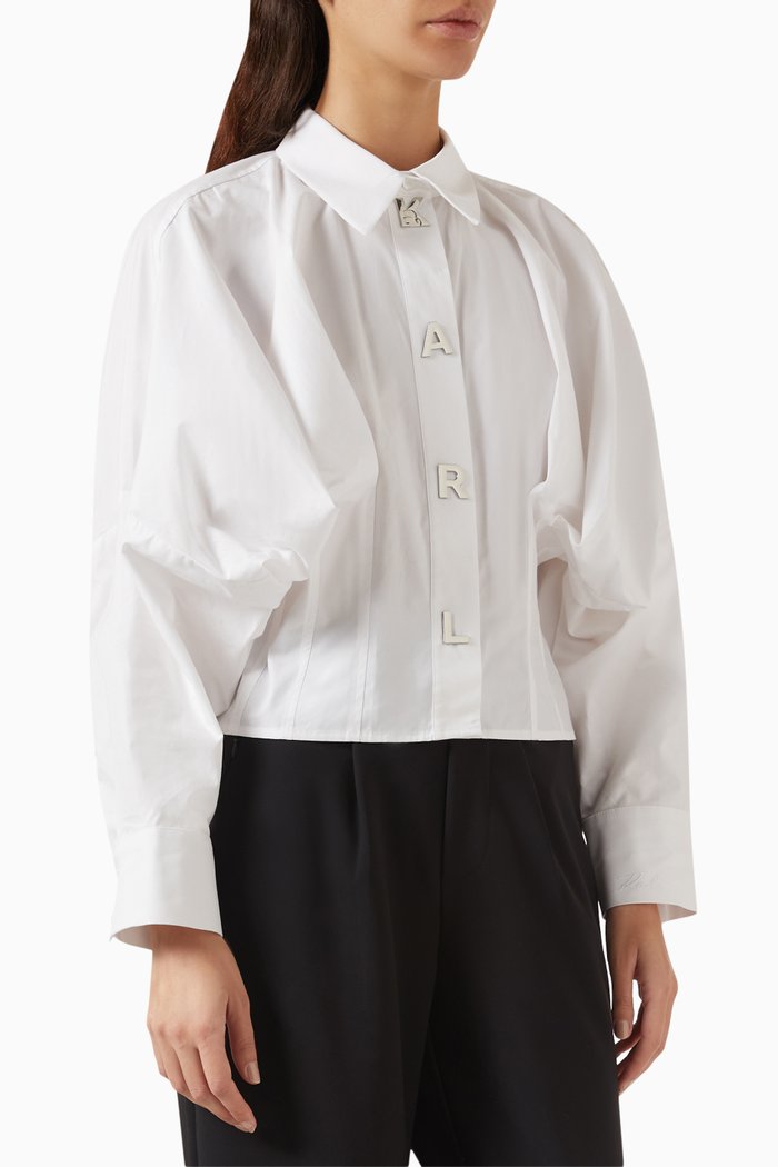 

Karl Lettering Shirt in Organic Cotton, White
