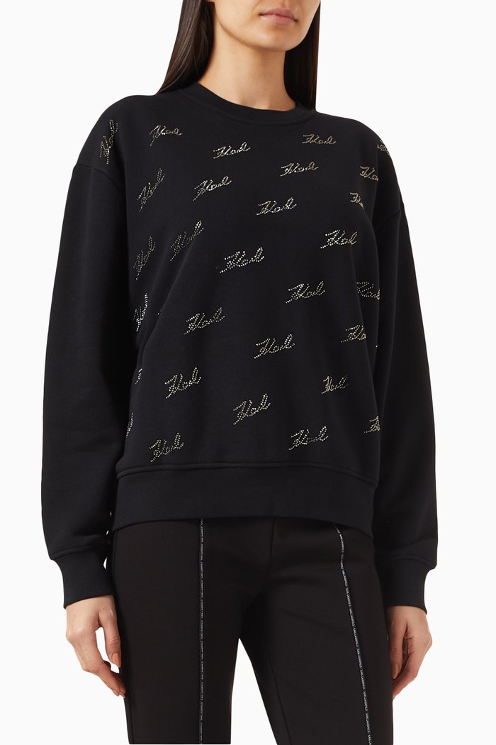 

Logo-embellished Sweatshirt in Cotton Blend, Black