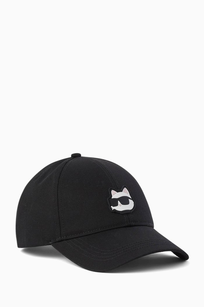 

K/Ikonik Choupette Cap in Recycled Cotton-blend, Black