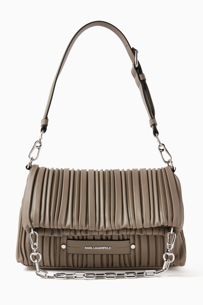 

Small K/Kushion Folded Tote Bag in Leather, Brown