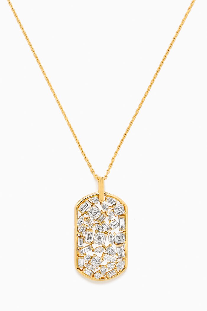 

Shattered Mirror Diamond Necklace in 18kt Gold, White