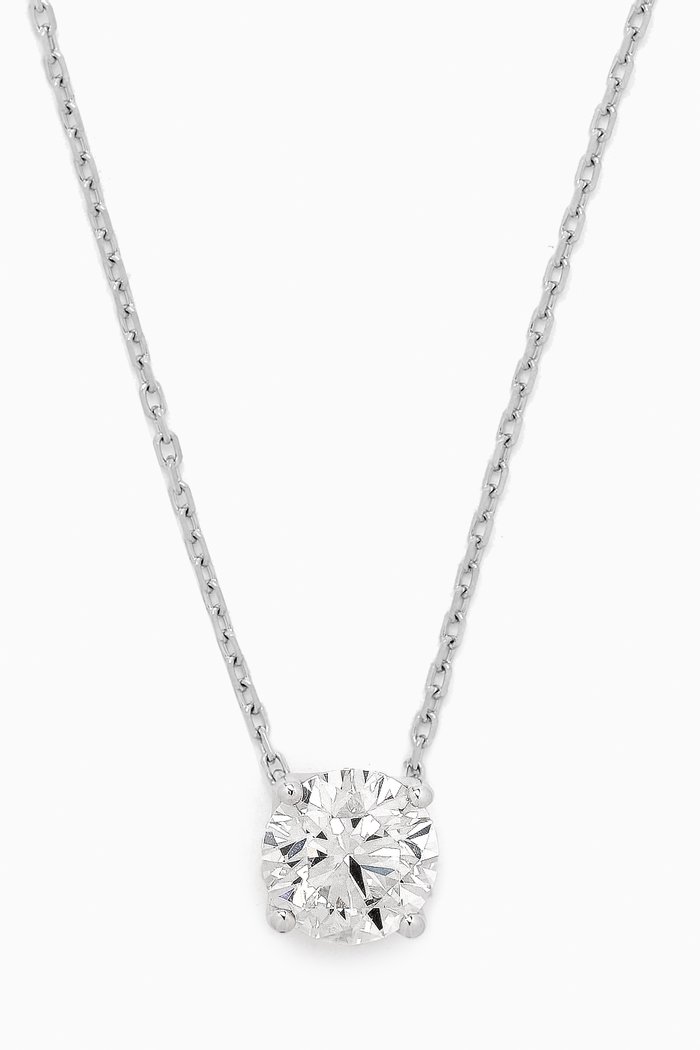 

Round Diamond Pendant Necklace in 18kt White Gold
