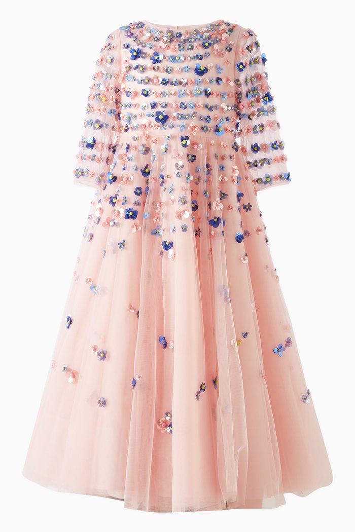 Sequin-embellished Gown in Tulle, Multicolour