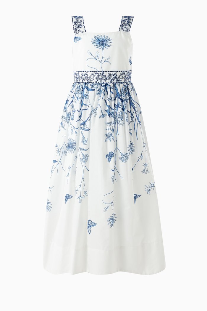 

Floral Dress in Cotton, Neutral