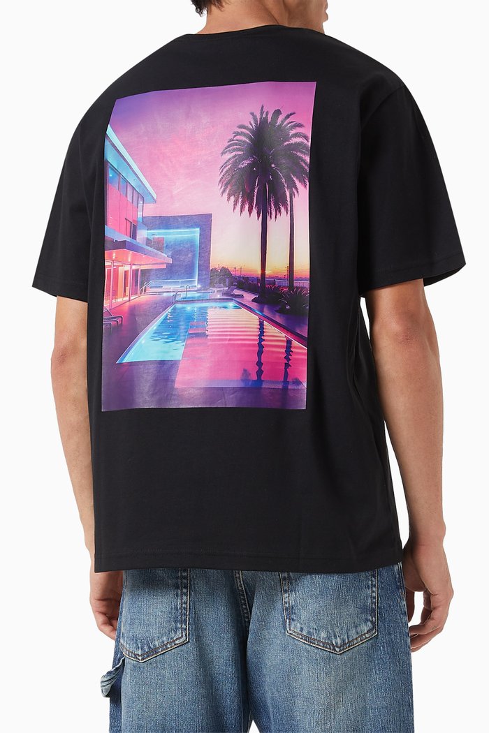 

Cursive Logo-print Crop T-shirt in Cotton-jersey, Black
