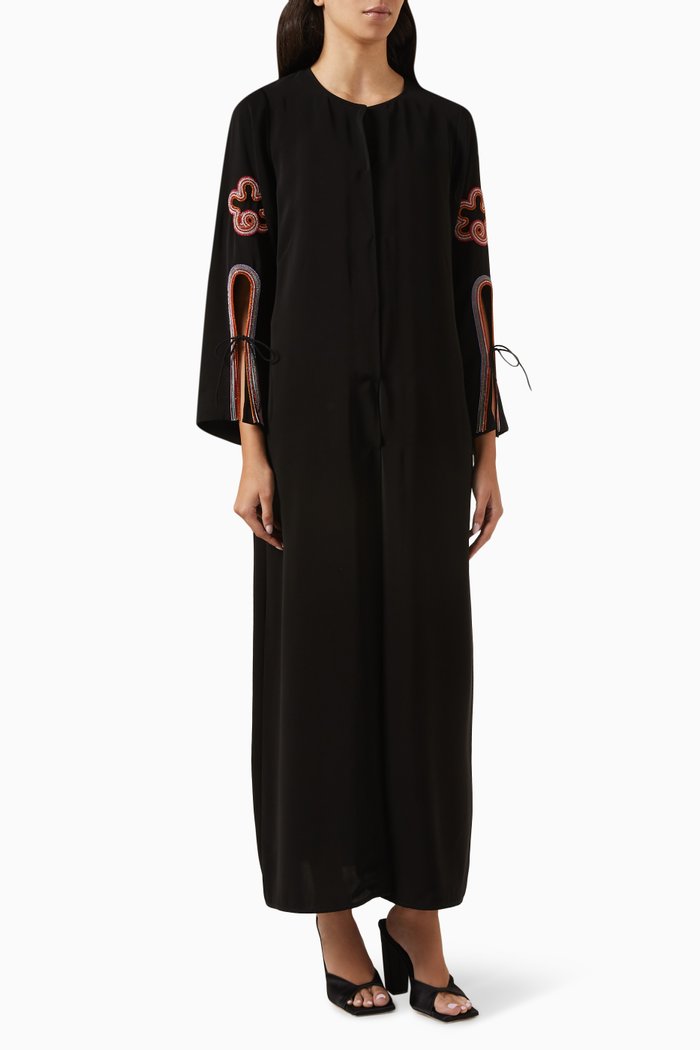 

Embellished Chain Abaya, Black