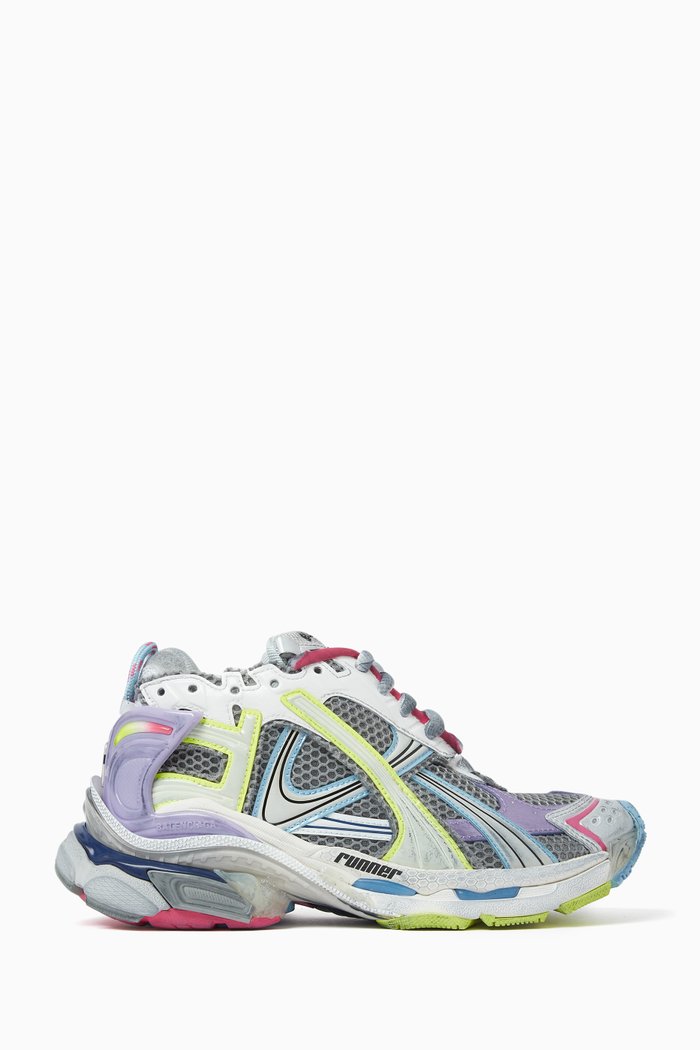 

Runner Sneakers in Mesh & Nylon, Grey