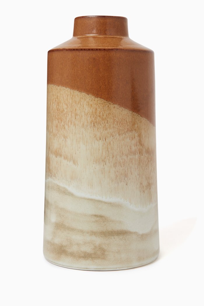 

Wide Aoki Vase in Porcelain, Brown
