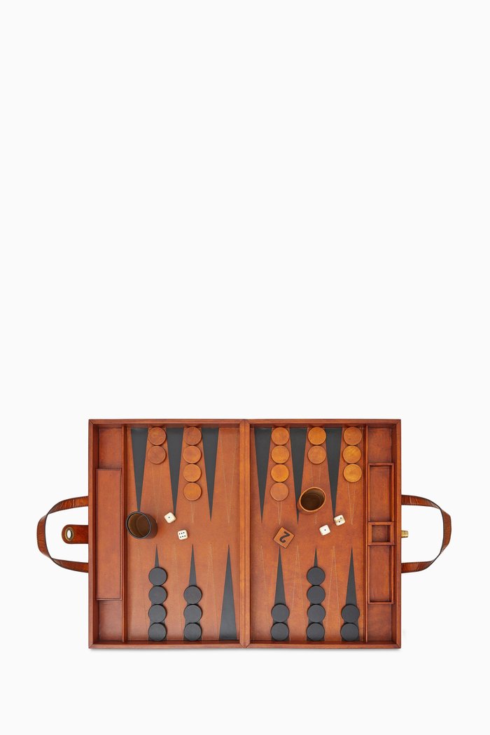 

Backgammon Set in Wood & Leather, Brown