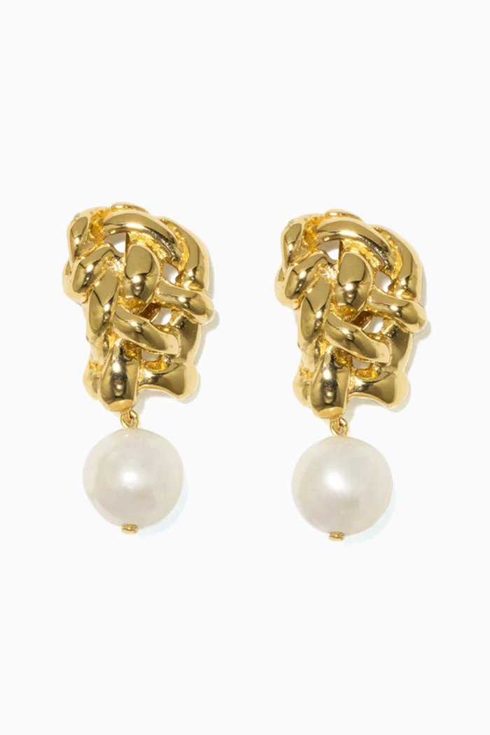 

The Paths of Memory Pearl Earrings in 18kt Gold Vermeil, Yellow