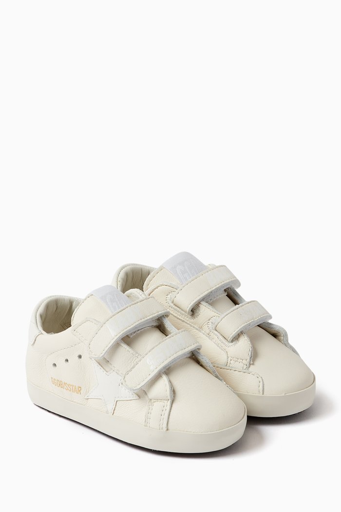 

School Sneakers in Calfskin Leather, White