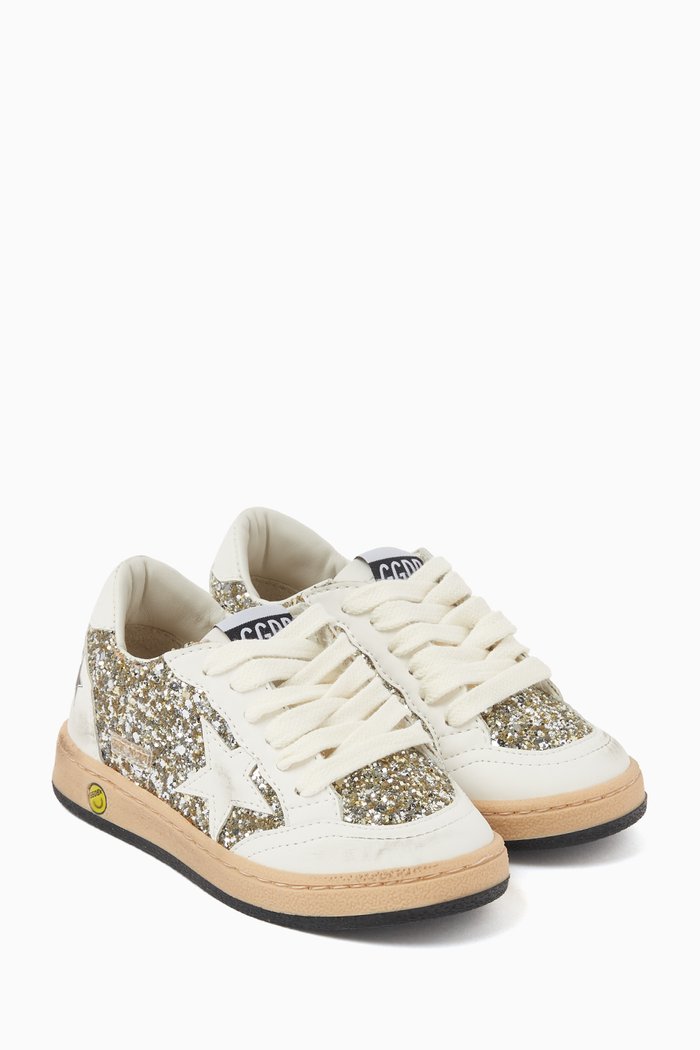 

Ballstar Sneakers in Glitter & Leather, White