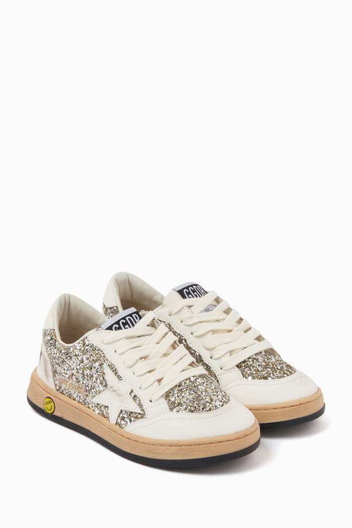 

Ballstar Sneakers in Glitter & Leather, White