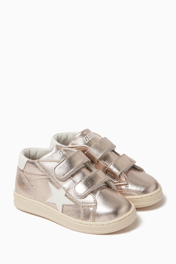 

June Laminated Sneakers in Leather, Pink