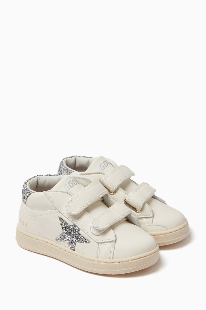 

June Glitter Sneakers in Nappa Leather, White