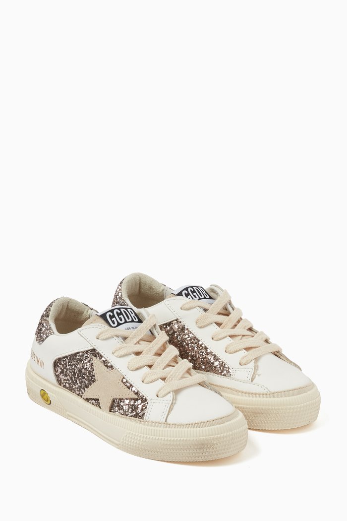 

May Sneakers in Glitter & Leather, White