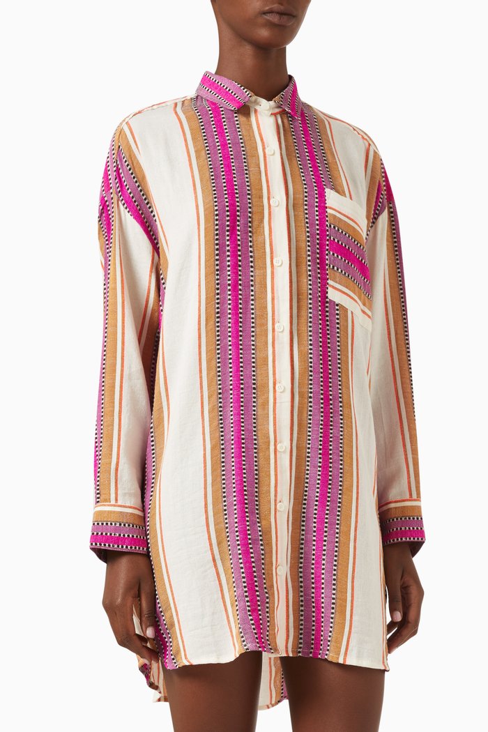 

Mariam Striped Shirt in Cotton, Multicolour