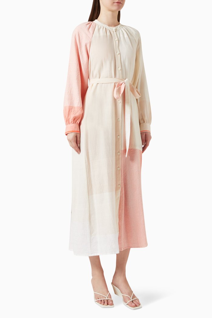 

Makeda Button-up Midi Dress in Cotton-blend, Multicolour