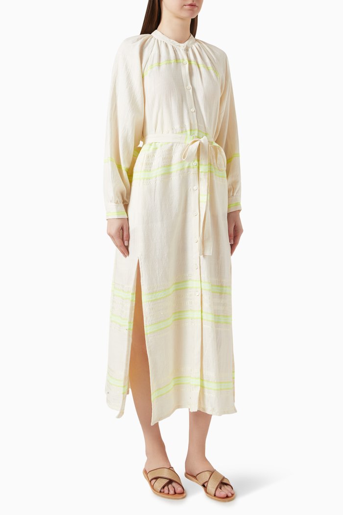 

Makeda Button-up Midi Dress in Cotton-blend, White