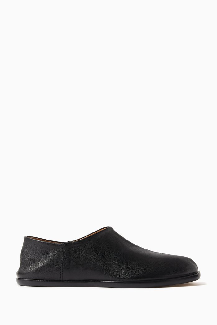 Tabi Mocassins in Leather, Black
