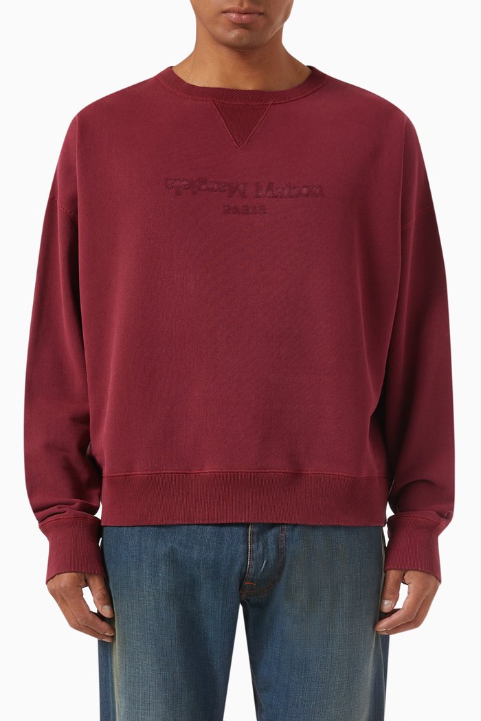 

Reverse Logo Sweatshirt in Cotton, Purple