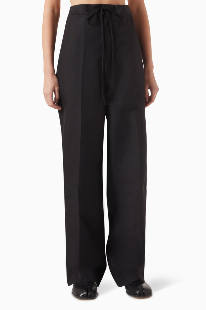 

Oversized Waist-tie Pants in Cordura, Black