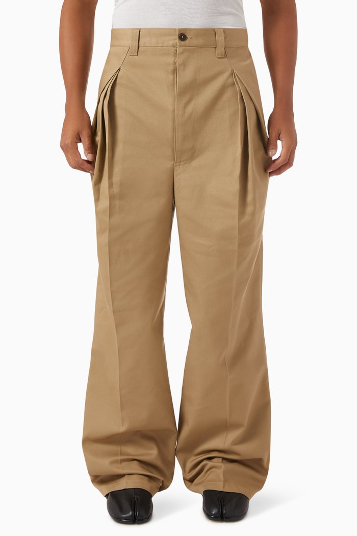 Skater Chino Pants in Cotton Blend, Neutral