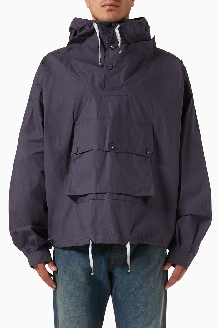 

Hooded Jacket in Coated-cotton, Purple