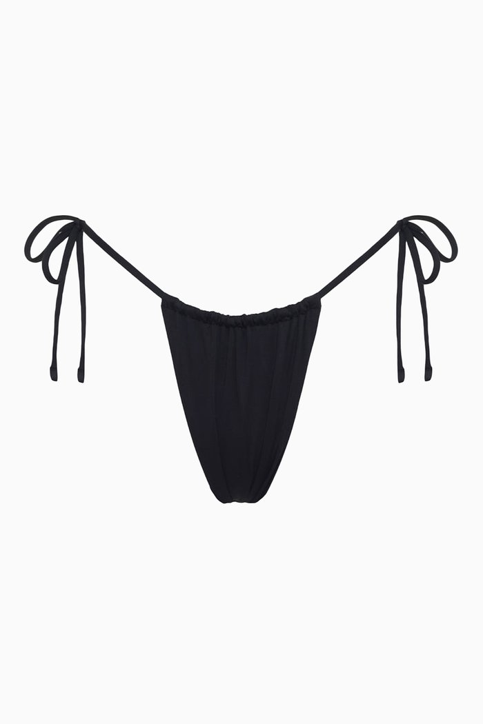 

Tia String Bikini Briefs in Stretch Nylon, Black