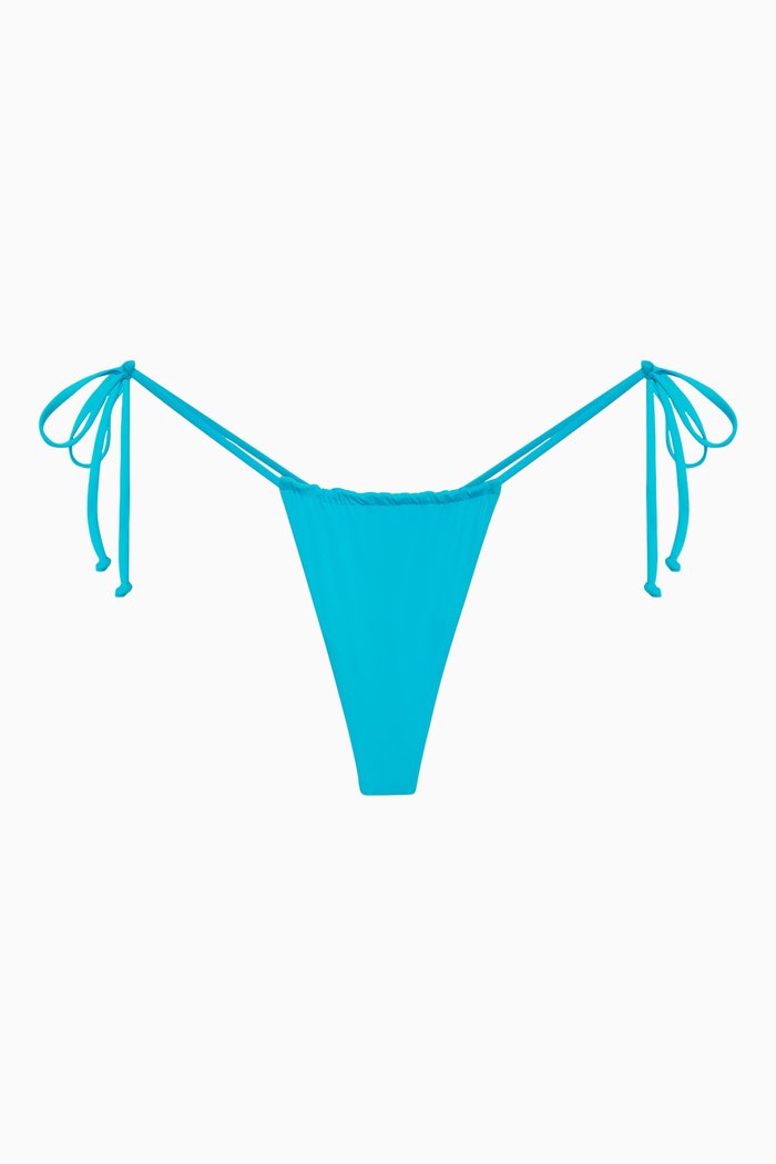 

Tia String Bikini Briefs in Stretch Nylon, Blue