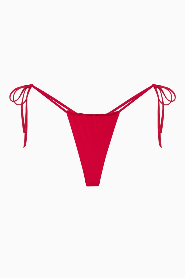 

Tia String Bikini Briefs in Stretch Nylon, Red