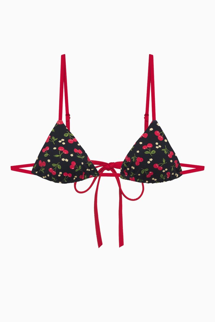 

Lumia Triangle Bralette Bikini Top in Stretch Nylon, Multicolour