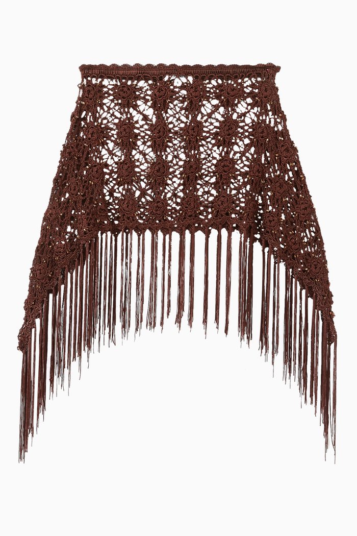

Hendrix Midi Skirt in Crochet, Brown