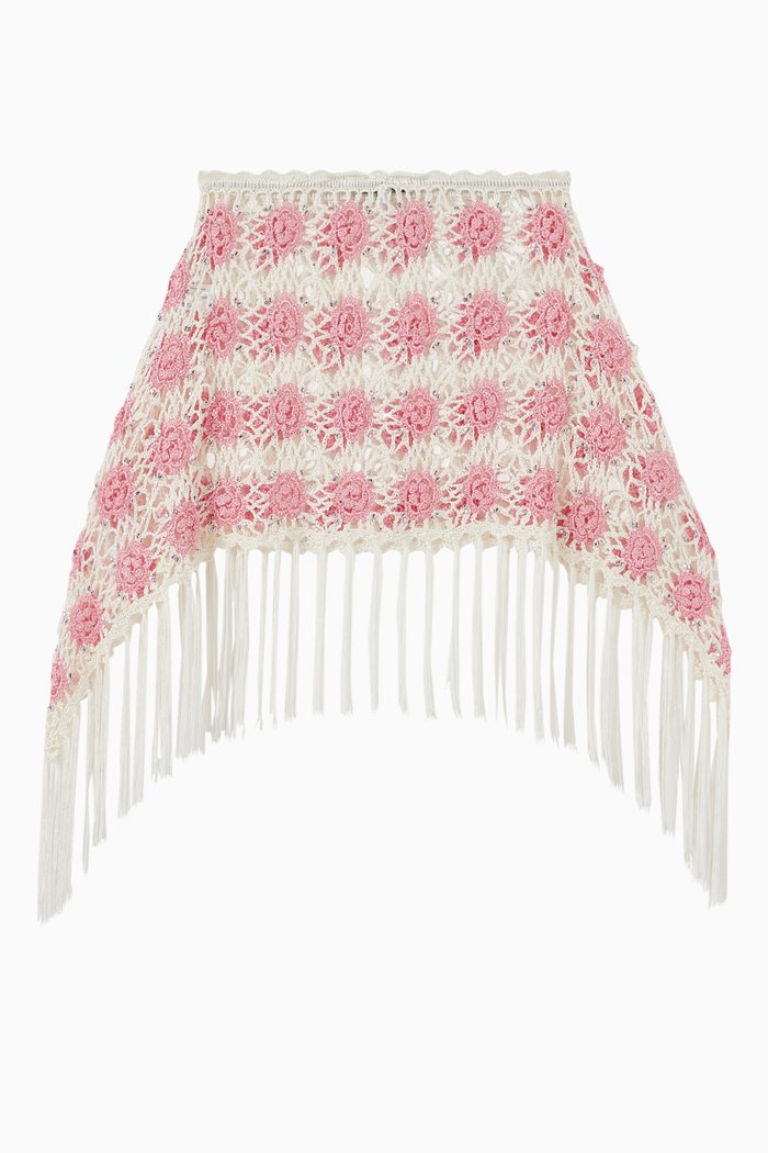 

Hendrix Midi Skirt in Crochet, Pink
