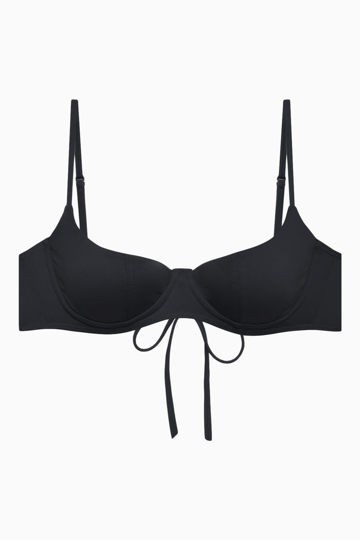 

Cola Underwire Balconette Bikini Top in Stretch Nylon, Black