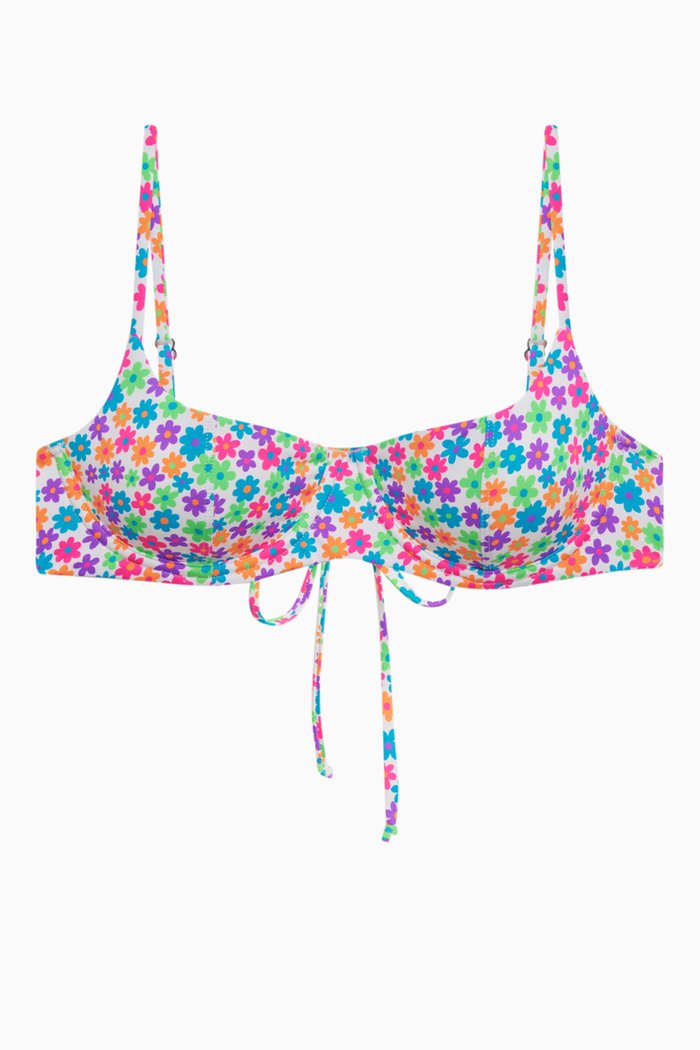 

Cola Underwire Balconette Bikini Top in Stretch Nylon, Multicolour