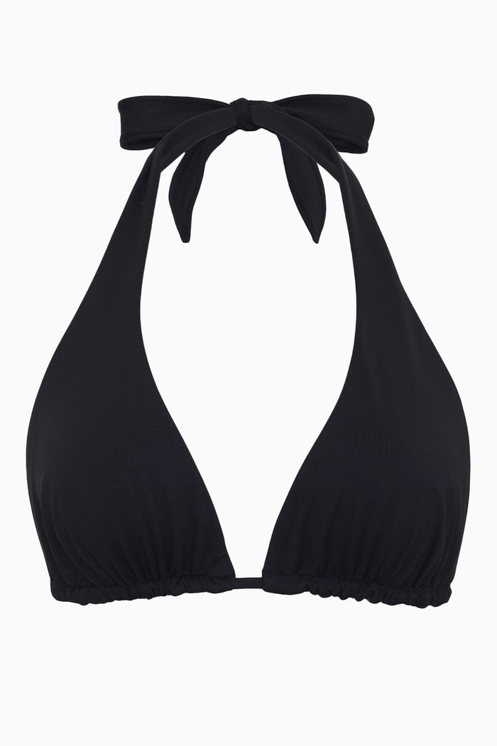 

Diana Halter Bikini Top in Stretch Nylon, Black
