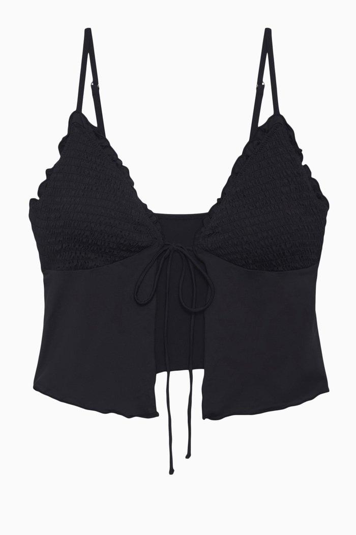 

Penelope Tankini Bikini Top in Stretch Nylon, Black
