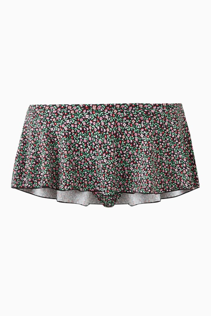 

Izabella Swim Skirt Bikini Briefs in Stretch Nylon, Black