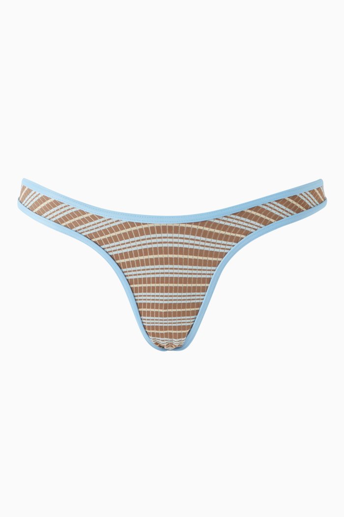 

Full Moon Striped Micro Bikini Briefs, Grey